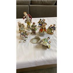 8 OCCUPIED JAPAN FIGURINES - 2 AS IS