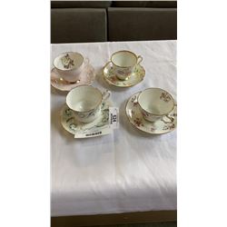 4 CHINA CUPS AND SAUCERS