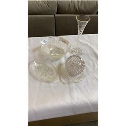 GLASS DISHES AND VASES