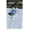 Image 3 : HAND PAINTED EGGS, 2 PLASTIC MOTHER OF PEARL VASES, DISH, AND VASE