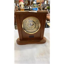 OAK MANTLE CLOCK W/ TIME ZONES