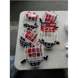 5 CCM FM580 WHITE ADULT LARGE HOCKEY FACE MASKS - APPROX VALUE $250