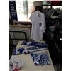 Image 1 : TORONTO MAPLE LEAFS NEW NHL BOXERS, SCARFM AND BASEBALL STYLE JERSEY - RETAIL $125