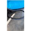 Image 3 : BRAND NEW BLUE CUSHION DOUBLE HANGING EGG CHAIR - RETAIL $1969 W/ FOLDABLE FRAME, POWDER COATED STEE