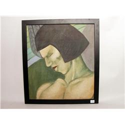 American Painting: Deco Oil Portrait