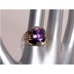 Alexandrite and 10K Gold Mens Ring