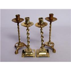 Brass Barley Twist Candlesticks