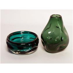 Art Glass: Two Green Works