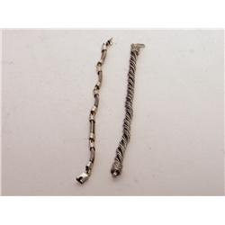 Two Heavy Solid Silver Tribal Bracelets