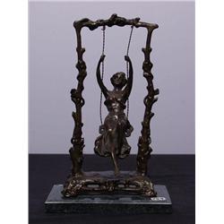 Bronze Lady on a Swing