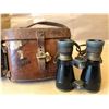 Image 1 : ANTIQUE PRISMATIC BINOCULARS W/ LEATHER CASE