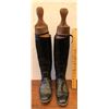 Image 1 : PAIR OF ANTIQUE BLACK LEATHER RIDING BOATS - MAXWELL'S OF LONDON