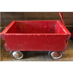 VINTAGE WOODEN CHILD'S WAGON - FOLK ART STYLE