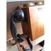 Image 2 : ANTIQUE WOOD WALL PHONE WITH CRANK DIAL