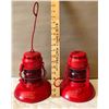 Image 1 : LOT OF 2 RED LENS RAIL LANTERN - DIETZ
