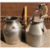 Image 1 : LOT OF 2 STAINLESS STEEL MILK CANS