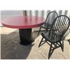 Image 1 : KITCHEN DRUM STYLE TABLE W/ 6 CHAIRS