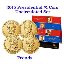 2015 United States Mint Presidential $1 Coin Uncirculated Set 8 coins