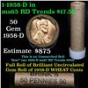 Image 1 : ***Auction Highlight*** Uncirculated 1c orig shotgun roll, 1958-d  In Old Brinks wrapper  (fc)