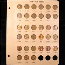 Near Complete Lincoln Cent Page 1947-1958, 33 coins