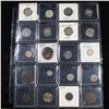 Image 1 : Page of 20 Mixed coins Barber 25c, Braided Hair 1c, Washington 25c, Barber 10c, Indian 1c, Jefferson