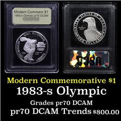 Proof ***Auction Highlight*** 1983-S Olympics Modern Commem Dollar $1 Graded GEM++ Proof Deep Cameo 
