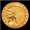 Image 2 : 1908-p Gold Indian Quarter Eagle $2 1/2 Grades Choice AU/BU Slider