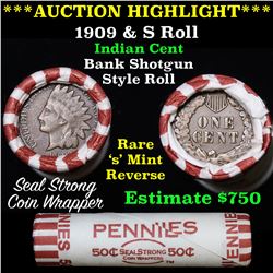 Indian 1c Shotgun Roll, 1909 end, KEY date 's' mint on the other, Wow!