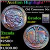 Image 1 : ***Auction Highlight*** 1936 Gettysburg Rainbow Toned Old Commem Half Dollar 50c Graded GEM++ Unc By