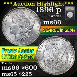 ***Auction Highlight*** 1896-p Morgan Dollar $1 Graded GEM+ Unc By USCG (fc)