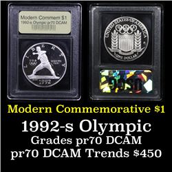 Proof ***Auction Highlight*** 1992-S Olympic Modern Commem Dollar $1 Graded GEM++ Proof Deep Cameo B