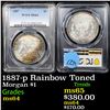 Image 1 : PCGS 1887-p Rainbow Toned Morgan Dollar $1 Graded ms64 By PCGS