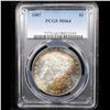 Image 2 : PCGS 1887-p Rainbow Toned Morgan Dollar $1 Graded ms64 By PCGS