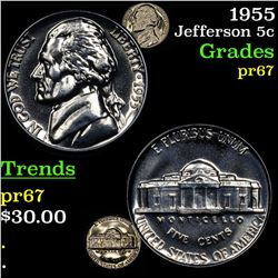 Proof 1955 Jefferson Nickel 5c Grades GEM++ Proof
