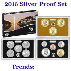 2016 United States Mint Silver Proof Set - 13 pc set, about 1 1/2 ounces of pure silver