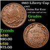 Image 1 : 1863 Liberty Cap Civil War Token 1c Grades vf++
