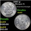 Image 1 : 1887-p Morgan Dollar $1 Grades GEM Unc