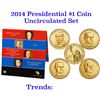 Image 1 : 2014 United States Mint Presidential $1 Coin Uncirculated Set 8 coins
