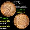 Image 1 : 1910-p Lincoln Cent 1c Grades Select+ Unc RB