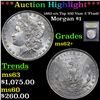Image 1 : ***Auction Highlight*** 1882-o/s Top 100 Vam 3 'Flush' Morgan Dollar $1 Graded Select Unc By USCG (f