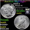 Image 1 : ***Auction Highlight*** 1925-s Peace Dollar $1 Graded Choice+ Unc By USCG (fc)