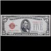 Image 2 : 1928C $5 Red Seal United States Note Grades Choice AU/BU Slider+
