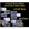 Image 1 : Group of 4 United States proof sets. Years 2005-2008. 49 total coins