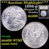 Image 1 : ***Auction Highlight*** 1898-p Morgan Dollar $1 Graded GEM+ Unc By USCG (fc)
