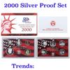 Image 1 : 2000 United States Silver Proof Set - 10 pc set, about 1 1/2 ounces of pure silver