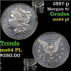 1897-p Morgan Dollar $1 Grades Choice Unc PL