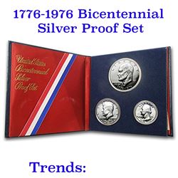 1776-1976 Bicentennial Silver 3 piece Proof set