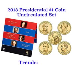 2013 United States Mint Presidential $1 Coin Uncirculated Set 8 coins