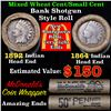 Image 1 : Mixed small cents 1c orig shotgun roll, 1864 Indian Cent, 1892 Indian Cent other end, Mcdonalds Wrap