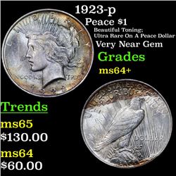 1923-p Peace Dollar $1 Grades Choice+ Unc